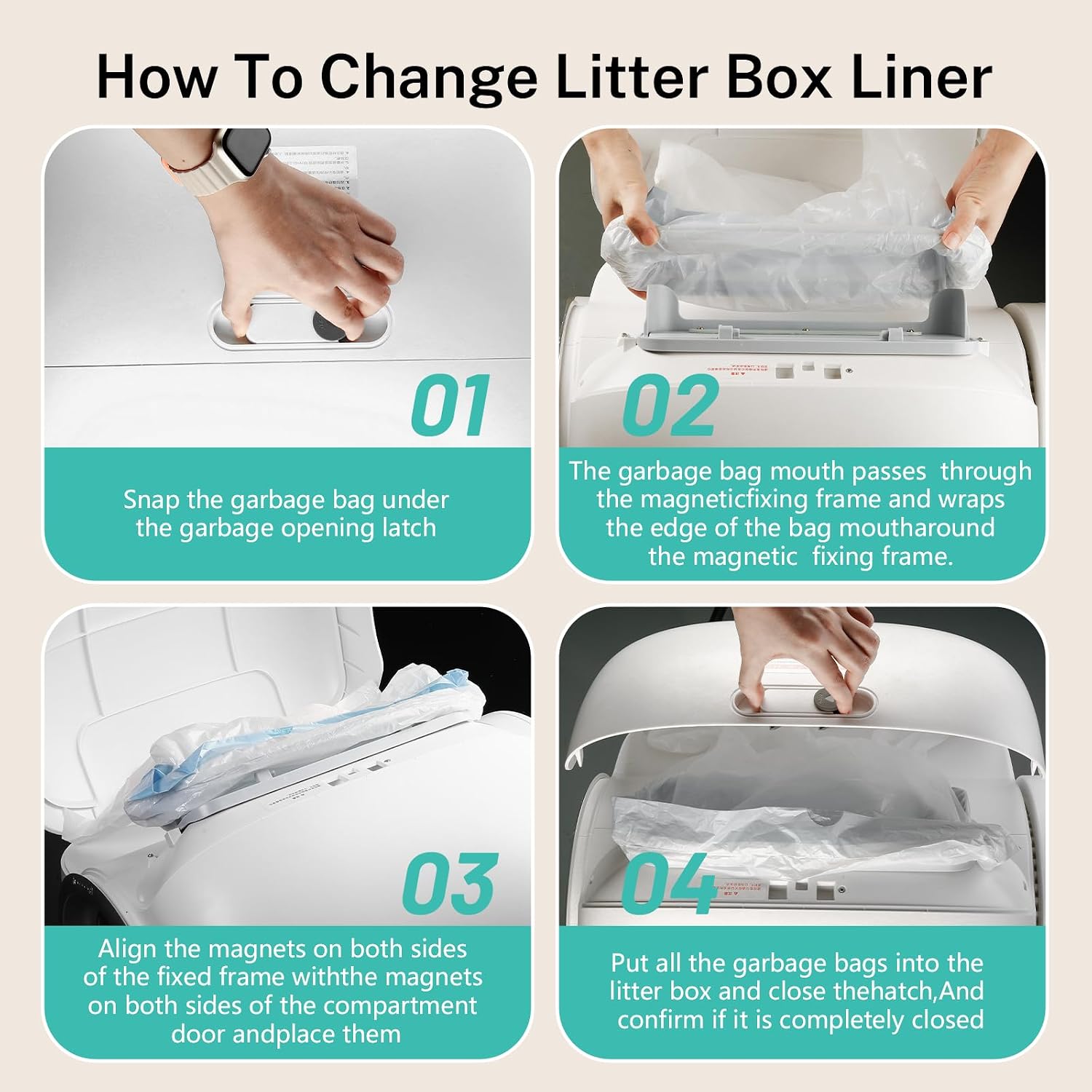 Detalle 2 de Cat Litter Box Liners, 17.7 x 17.7 Inches
