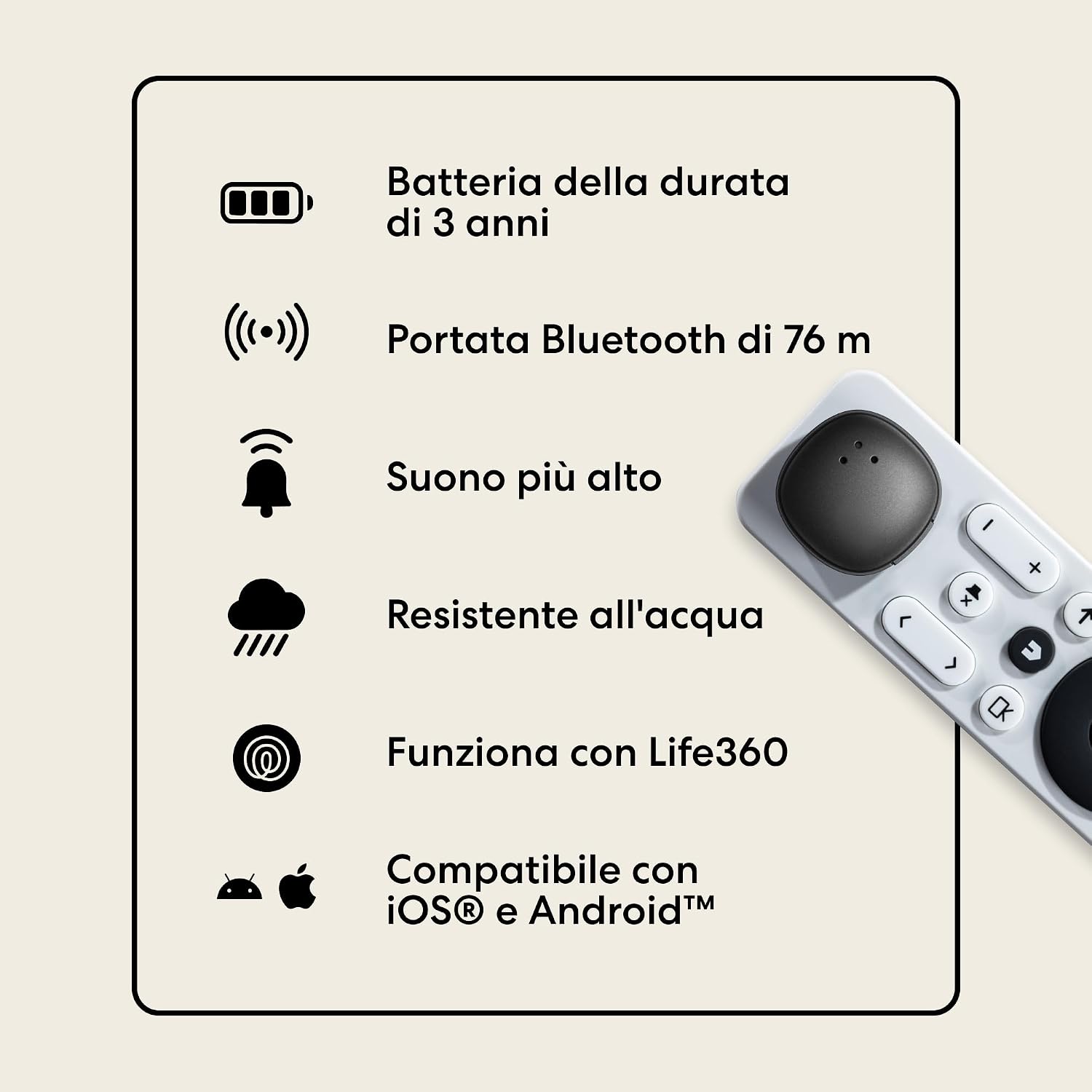 Thumbnail 6 de Life360 Tile Sticker - Piccolo tracker Bluetooth (Nero) | Localizza oggetti con Life360