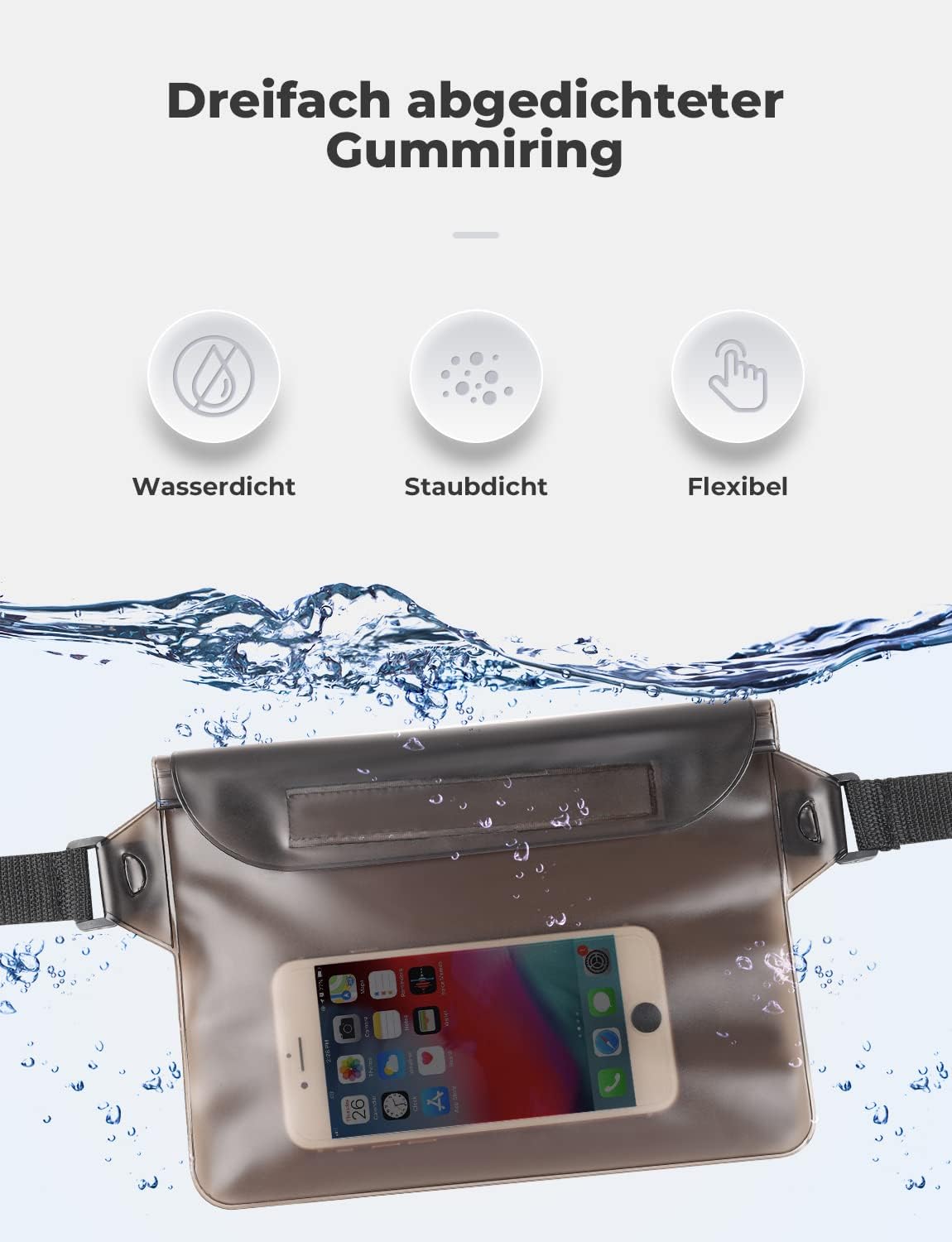 Thumbnail 5 de Glymnis Dry Bag 5L/10L/20L Waterproof Bag with Pouch, Phone Case and Adjustable Straps