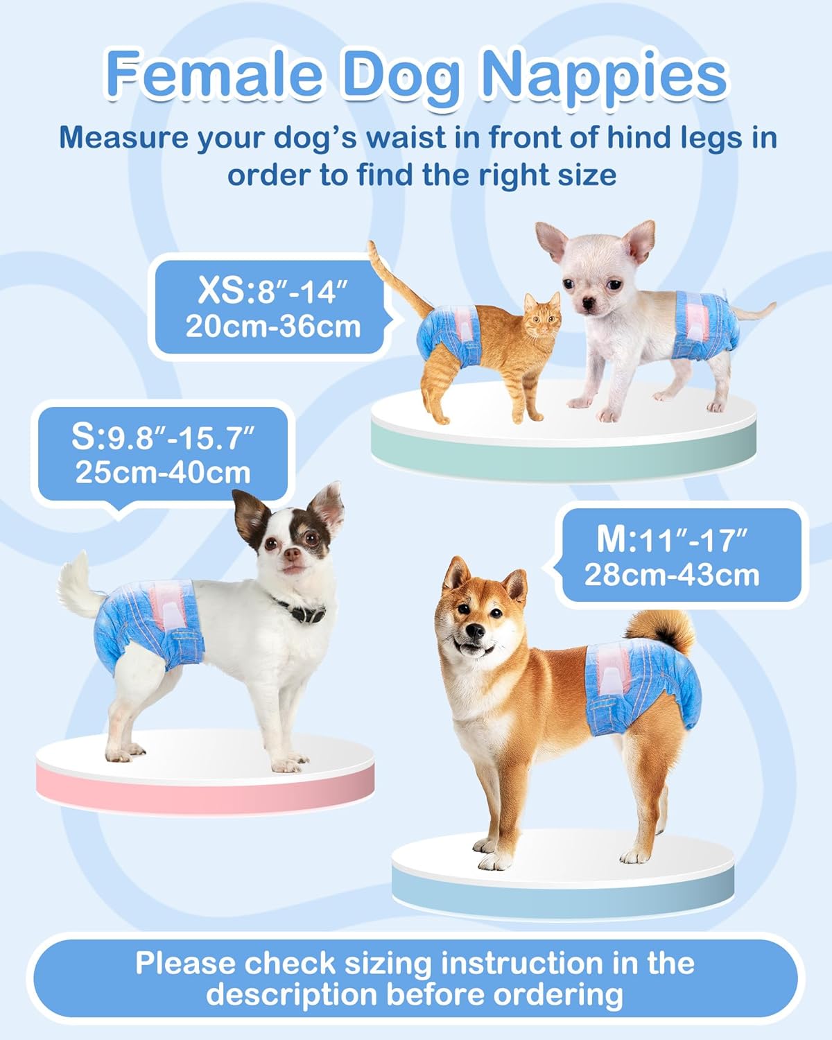 Thumbnail 4 de Pet Soft pannolini per cani femmina in denim, 48 pezzi (Pnats d…)