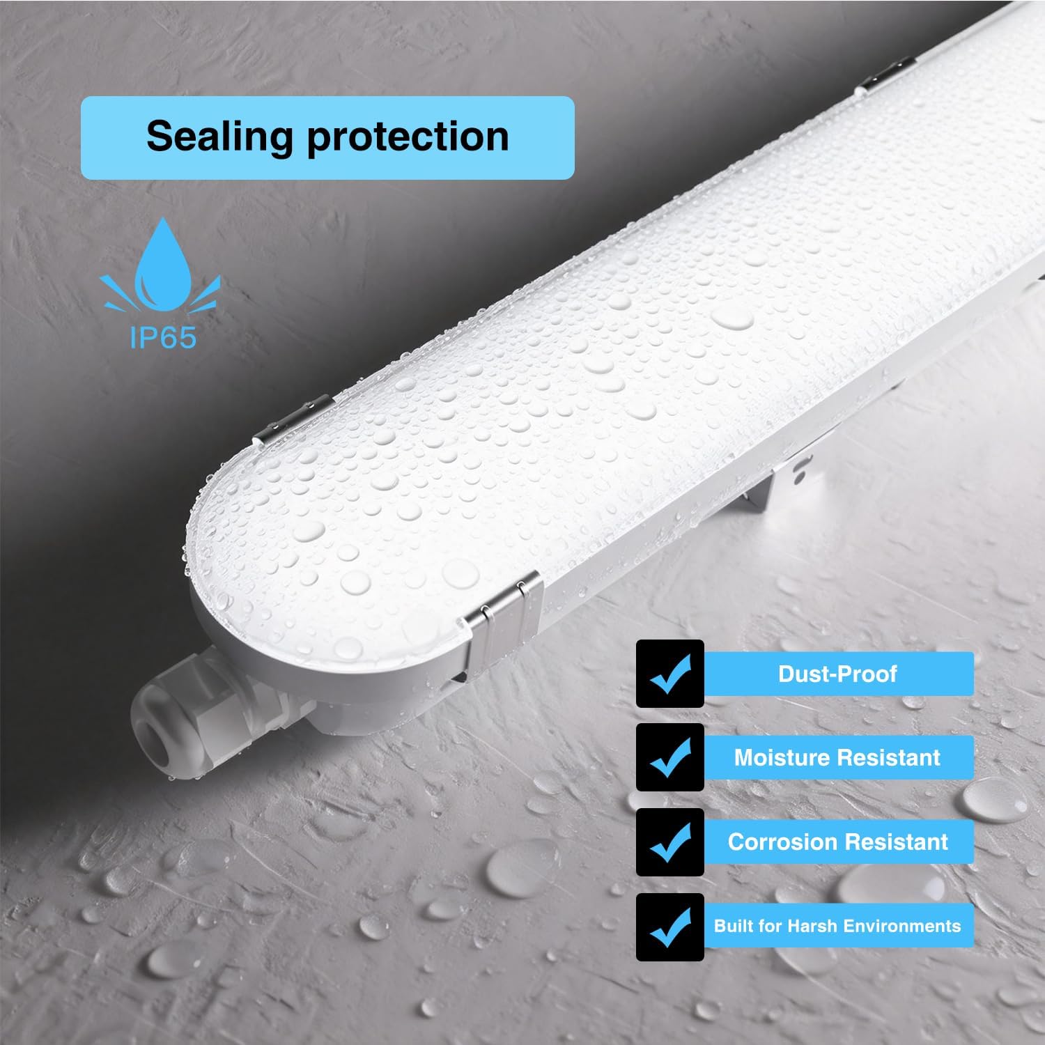 Detalle 2 de G GJIA GGJIA-H2515 4 ft LED Vapour-Tight Light, 4-Pack, IP65