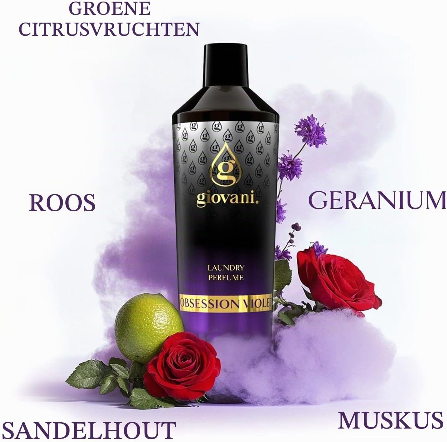 Detalle de Giovani OBSESSION VIOLET wasparfum, 100 ml, bloemige geur en 20 wasbeurten