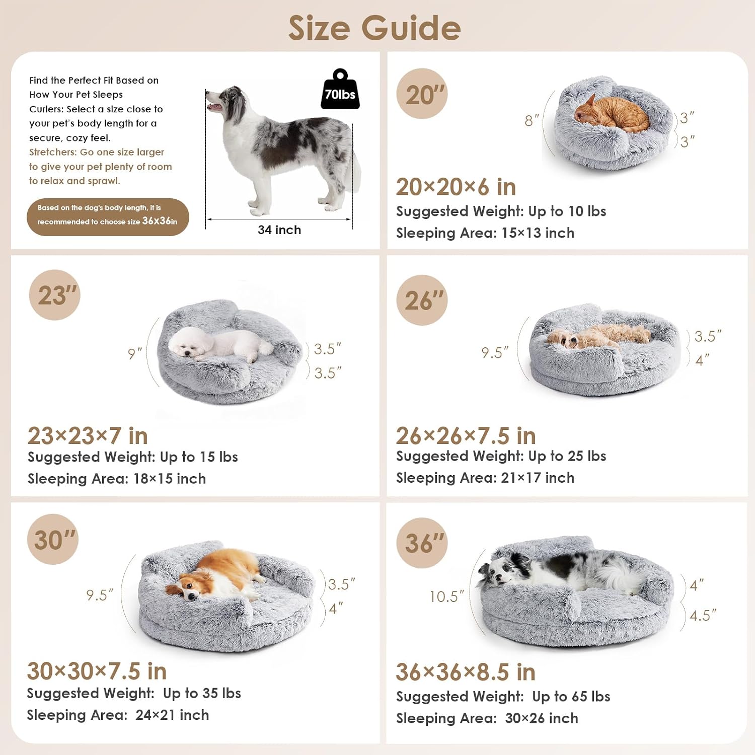Detalle de EHEYCIGA Donut Pet Bed, 23-Inch