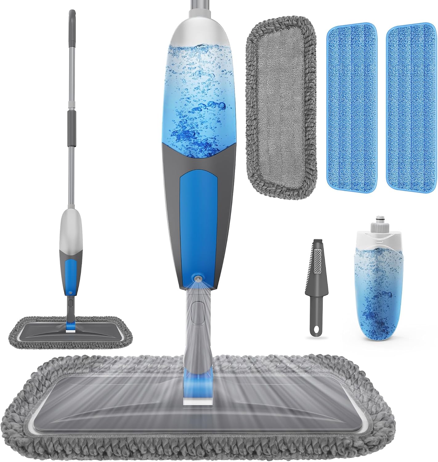 Detalle de BPAWA Spray Mop with 550ml Refillable Bottle and Washable Microfiber Pads