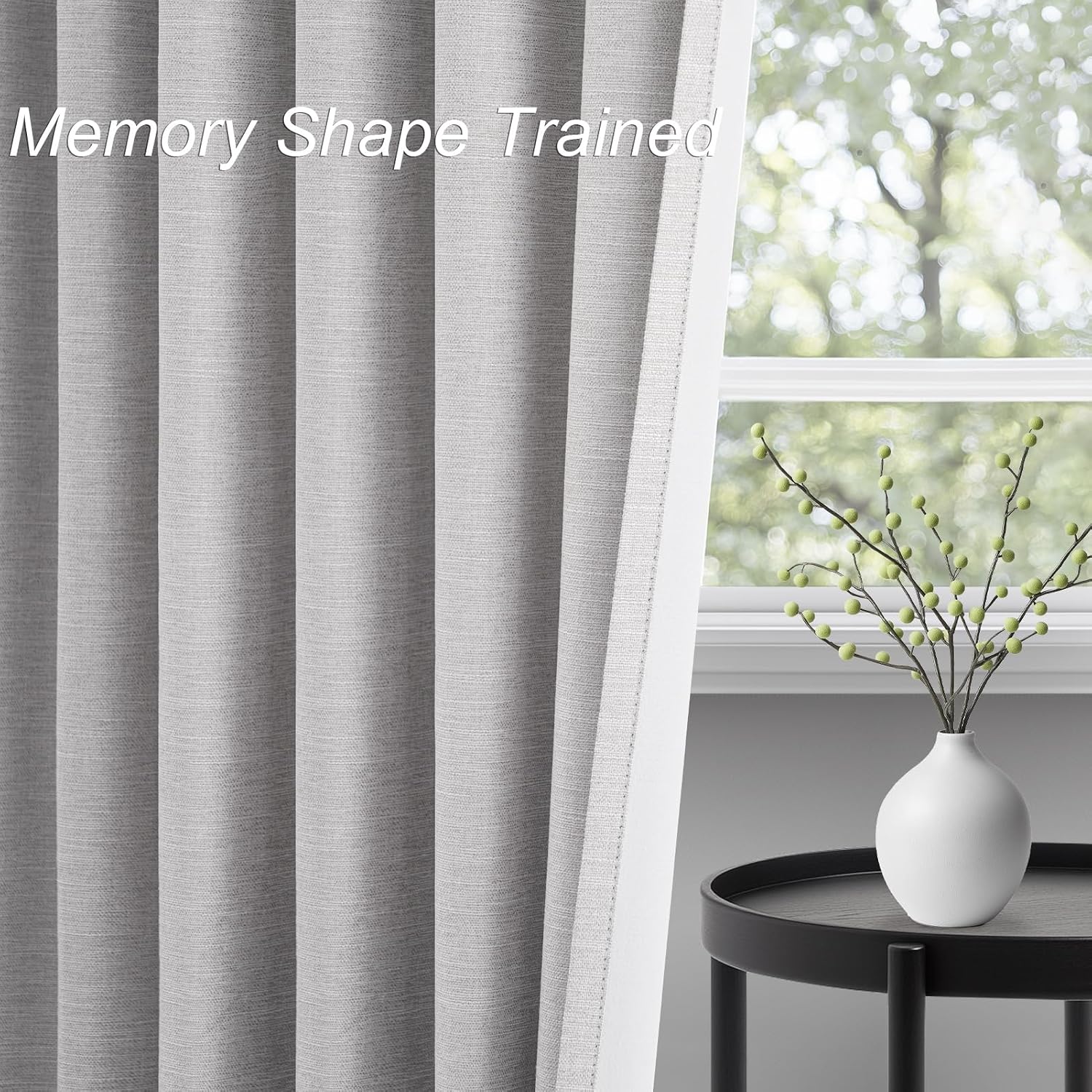 Thumbnail 3 de Topfinel 92-Inch Blackout Linen Curtains: 2 Panels, 52 x 92", Textured Linen with 100% Light Blocking