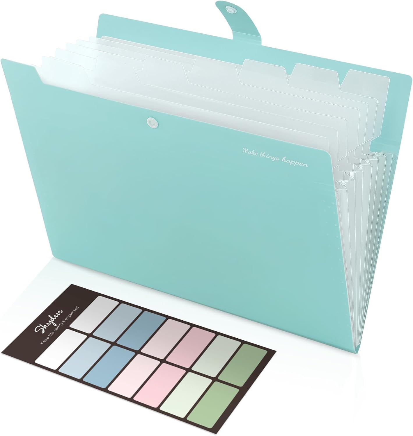 Thumbnail 6 de SKYDUE Dokumentenmappe A4 – 8 Fächer, Etiketten, Tragbar, Lila