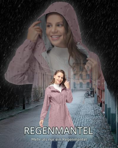 Thumbnail 2 de 33,000ft Damen Dünne wasserdichte Faltbare Regenmanteljacke mit Kapuze – winddicht, atmungsaktiv und packbar