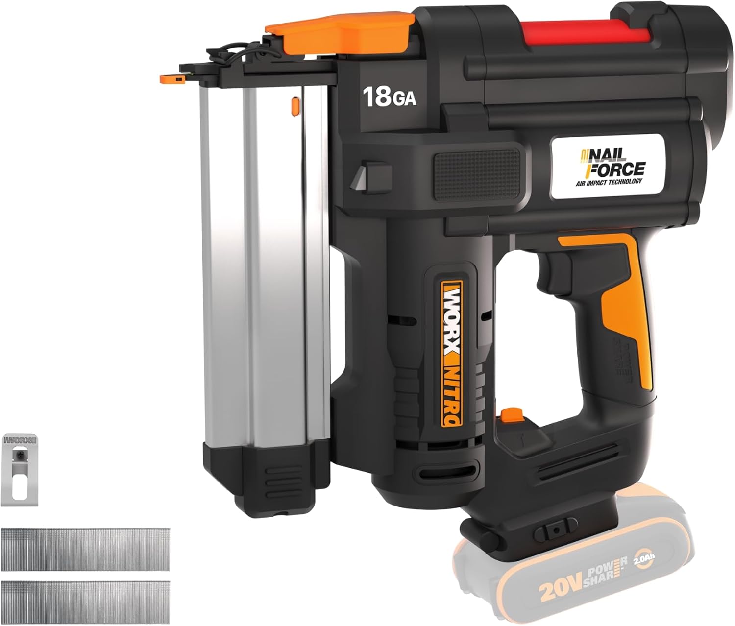 Worx WX842.9 chiodatrice a batteria 20V 18 GA
