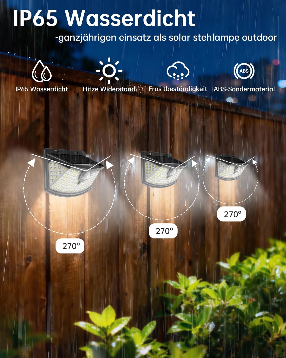 Detalle 2 de Solarlampen für Außen IP65 mit 120 LEDs