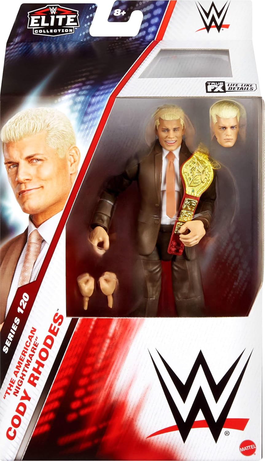 Detalle de Mattel WWE Figurine articulée Élite Cody Rhodes 15 cm – JCJ31, 25 points d’articulation