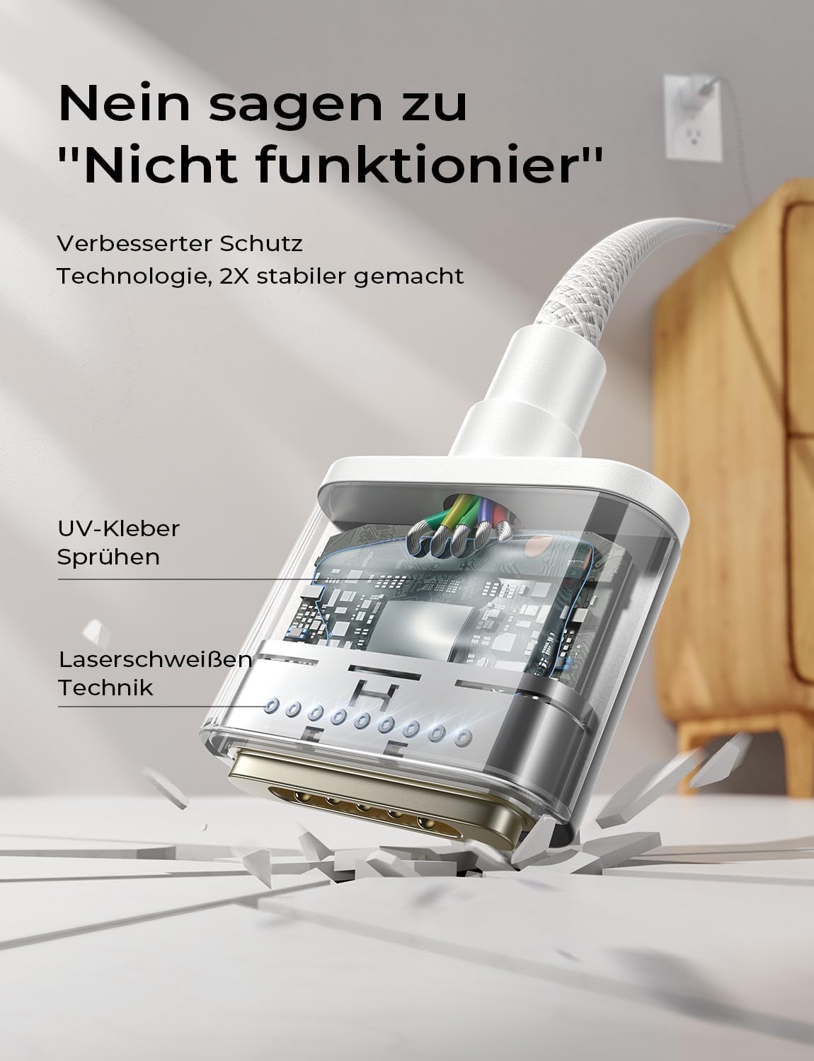 Thumbnail 4 de LISEN USB-C auf MagSafe 3 Kabel 2 m, 140W PD – Magnetisches Ladekabel für MacBook Pro/Air (M2/M3/M4/M5, 2022–2023) silbergrau