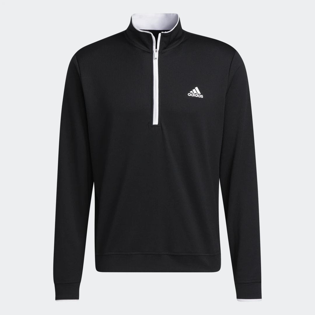 Detalle de Sudadera Quarter-Zip de Adidas en Negro
