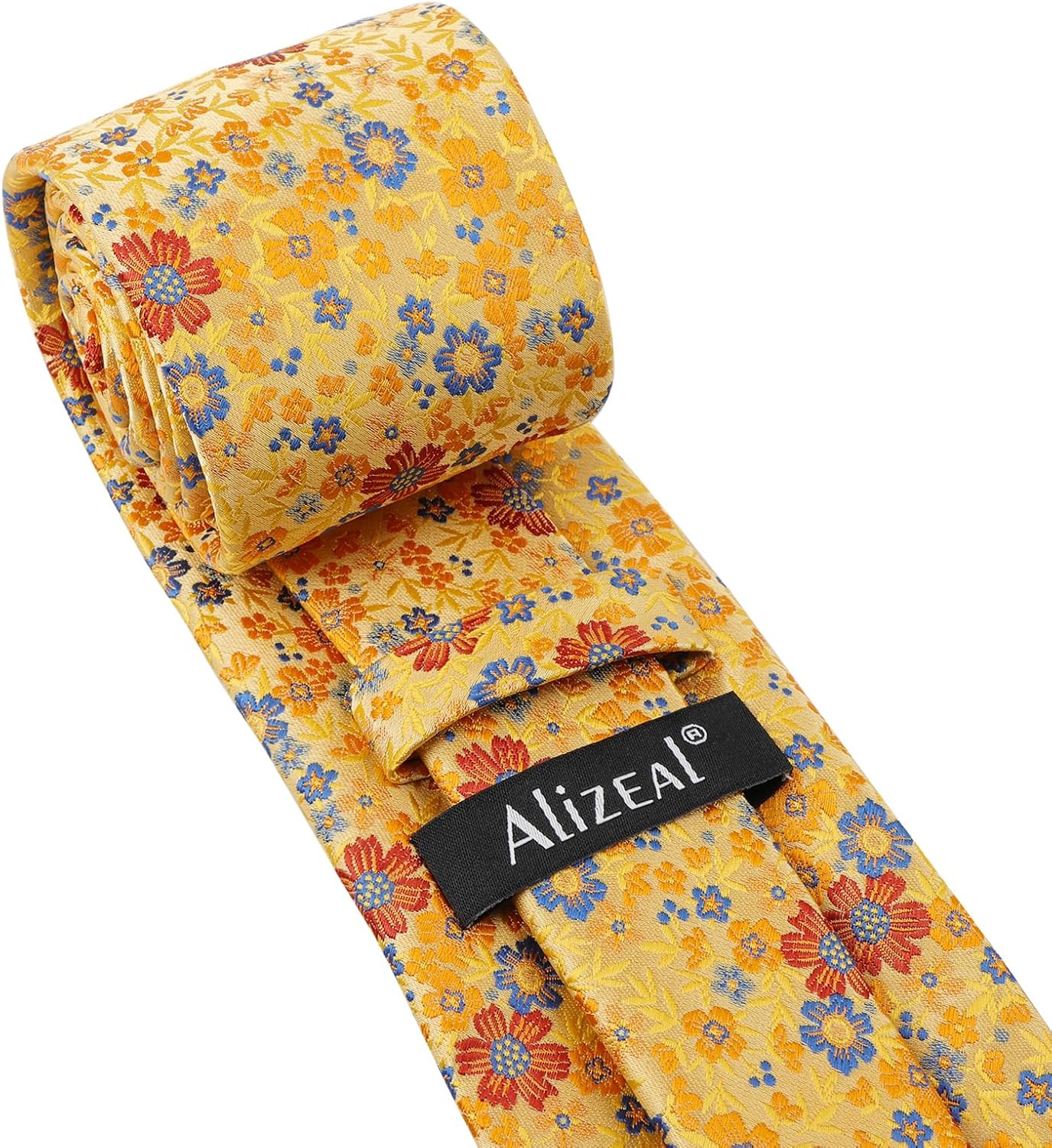 Thumbnail 1 de Alizeal Floral Necktie with Pocket Square Set – Silk‑feel 8cm Tie + 24cm Pocket Square