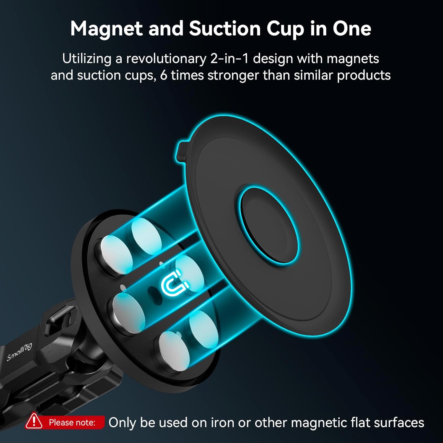 Detalle de SmallRig 2-in-1 Magnetic Suction Cup Mount for GoPro and Action Cameras (4466)