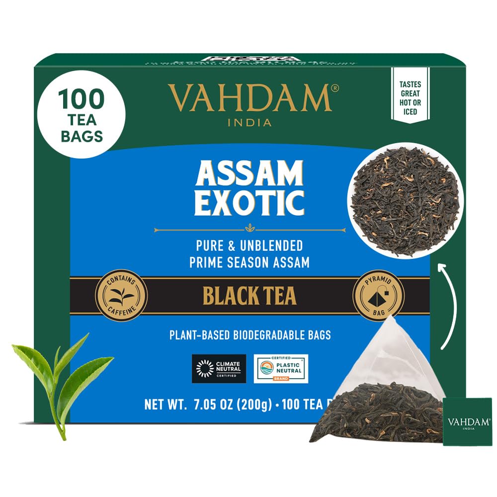 Detalle de VAHDAM Assam Schwarz Tee 100 Teebeutel đ”