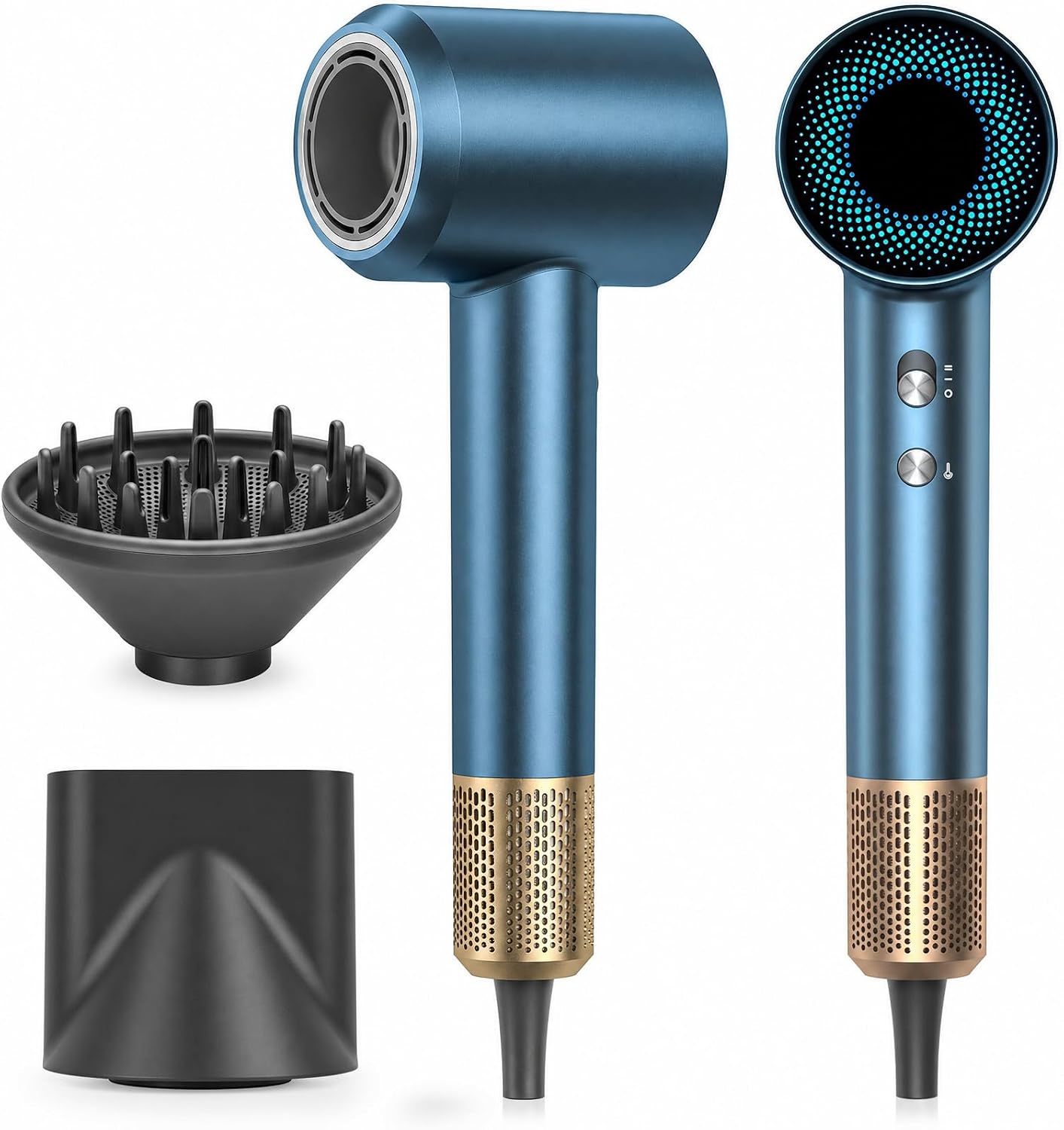 Detalle de HEARBOBO P2306 High-Speed Ionic Hair Dryer with Diffuser, 160,000 RPM
