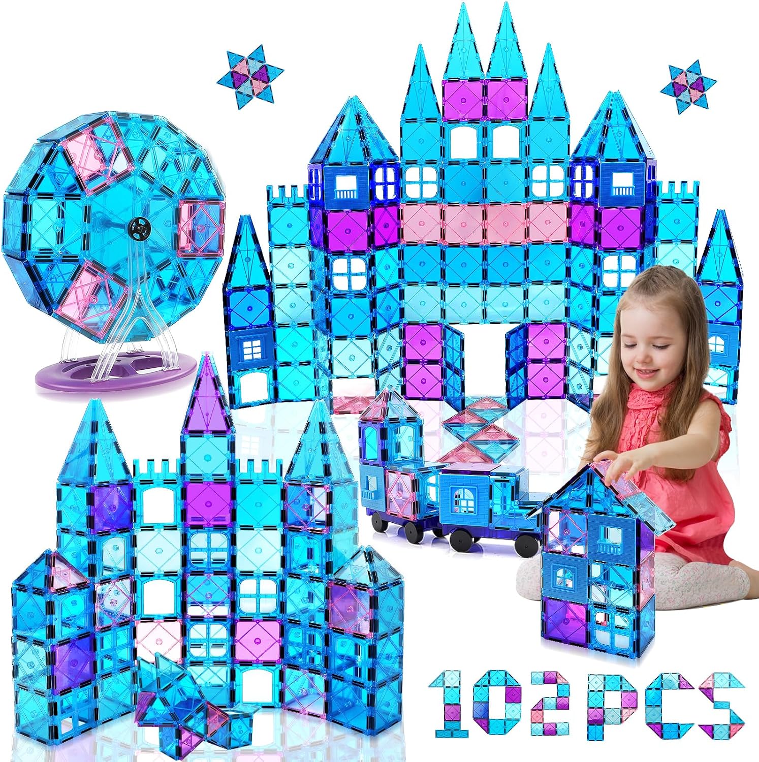 Detalle 2 de Magnetic Tiles 102pcs STEM castle set