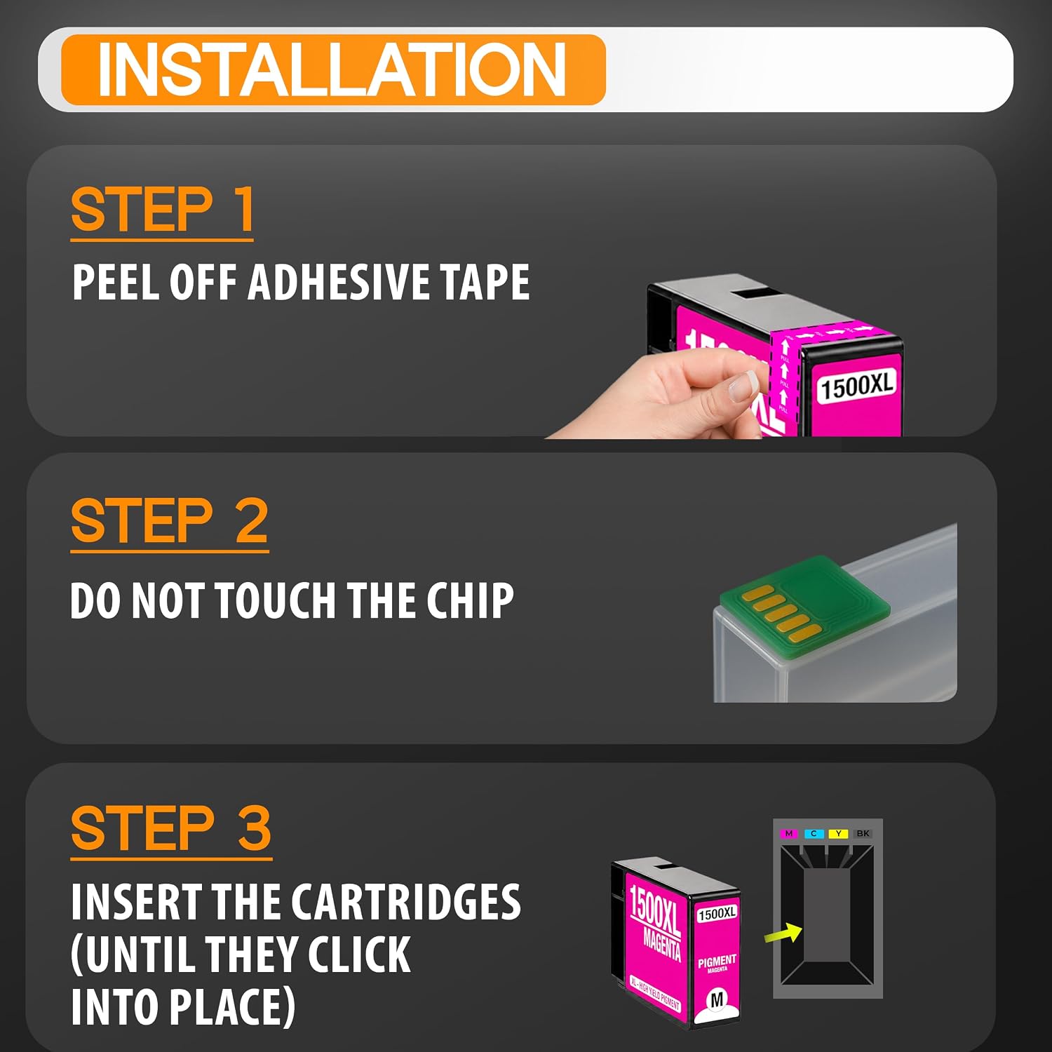 Detalle de Supply Guy 1500XL Ink Cartridges: 8-Cartridge Multipack for Canon MAXIFY MB2750/MB2700/MB2150/MB2050