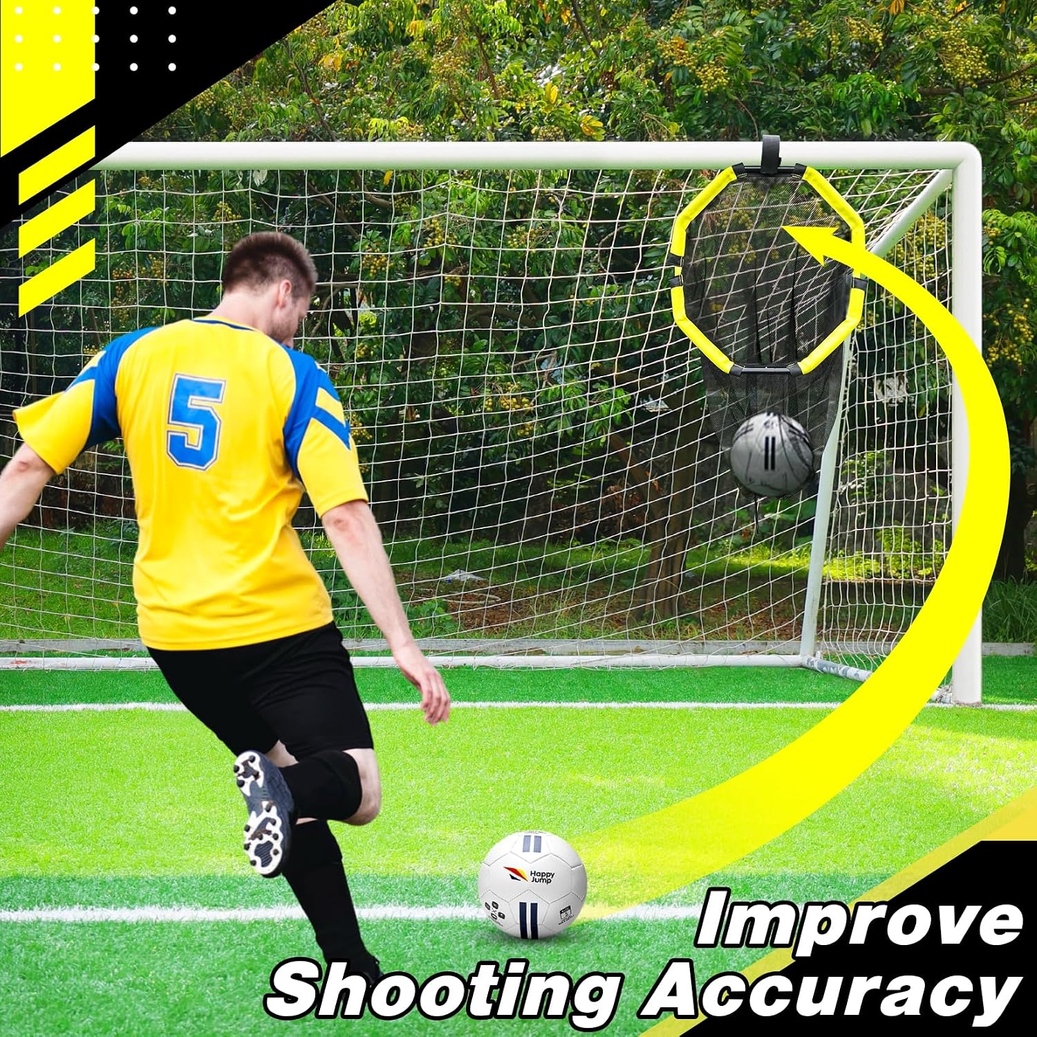 Thumbnail 6 de Happy Jump 3-in-1 Football Target Net and Portable Ball Bag: Practical Training Aids for Accurate Shooting