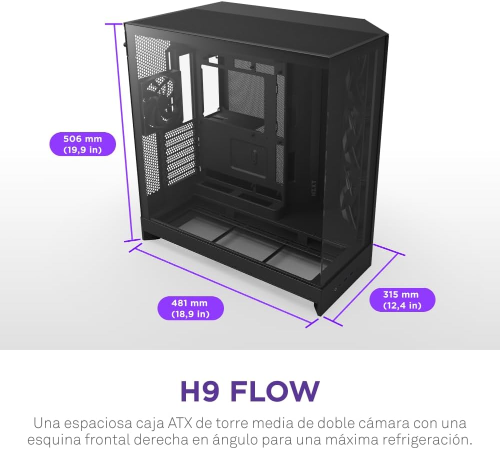 Detalle 2 de NZXT H9 Flow 2025 Caja ATX Torre