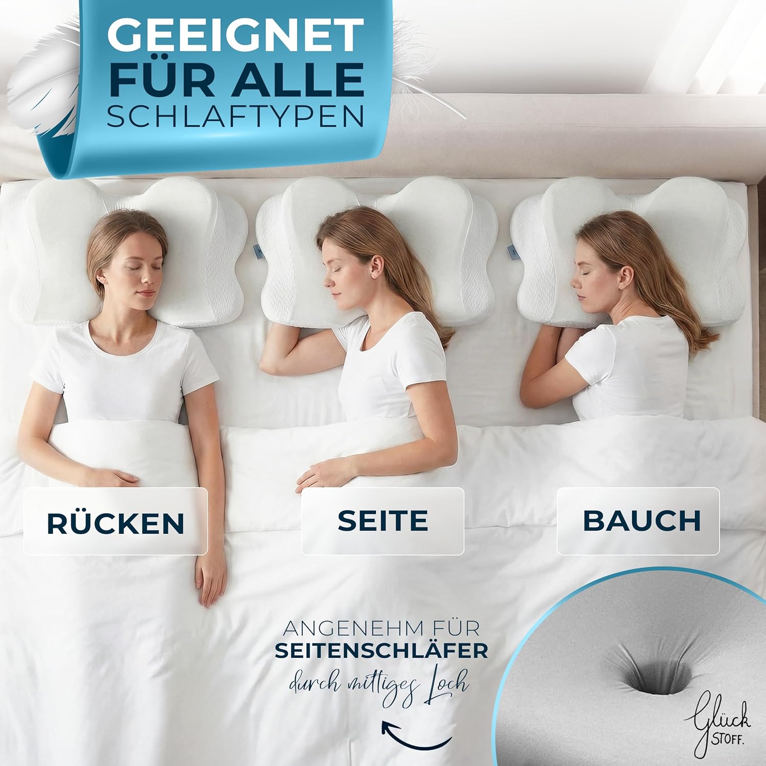 Detalle de Glückstoff Kissenbezug Alleskönner