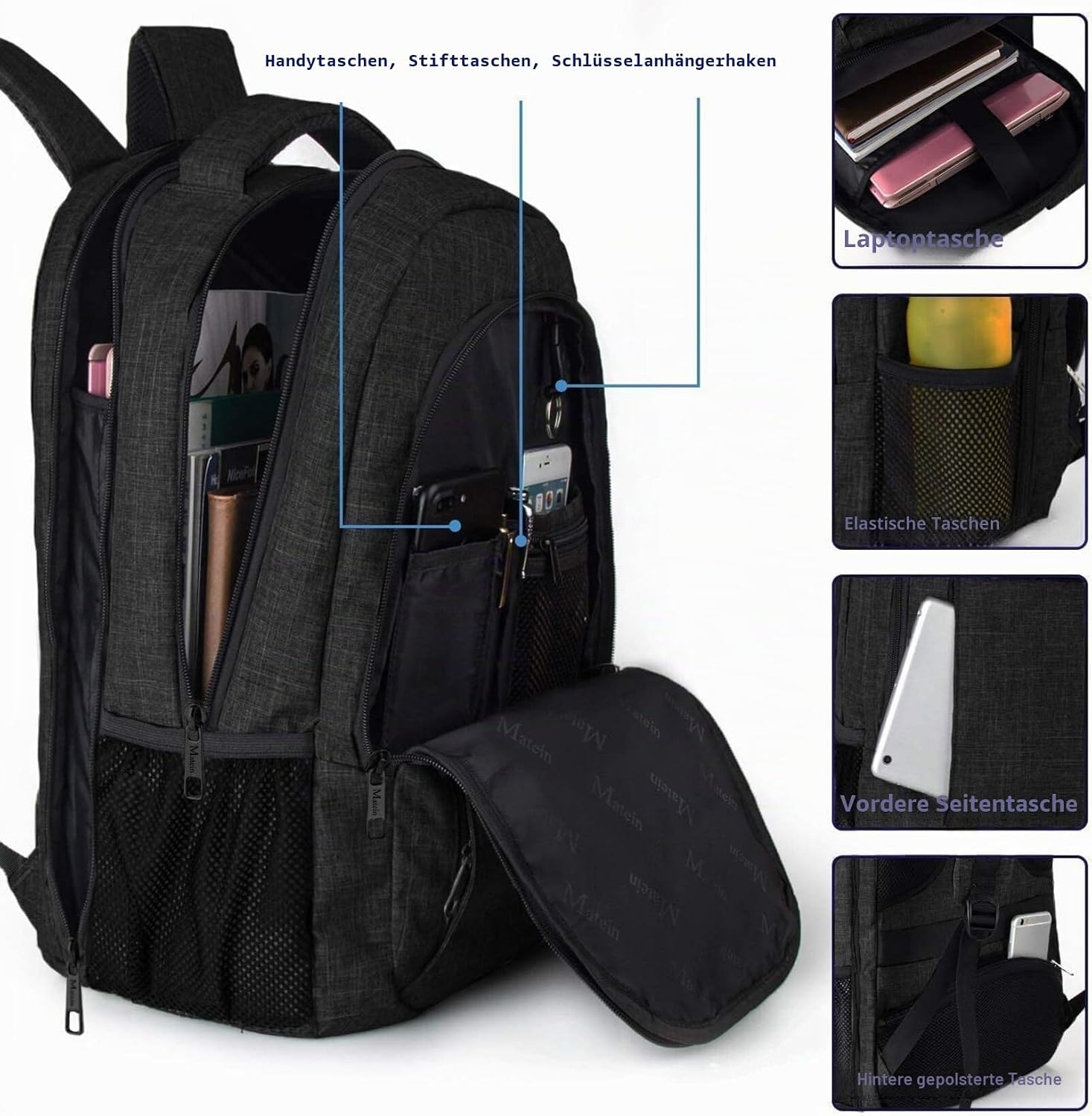 Thumbnail 3 de MATEIN Rucksack 17,3″ Laptoprucksack für Herren