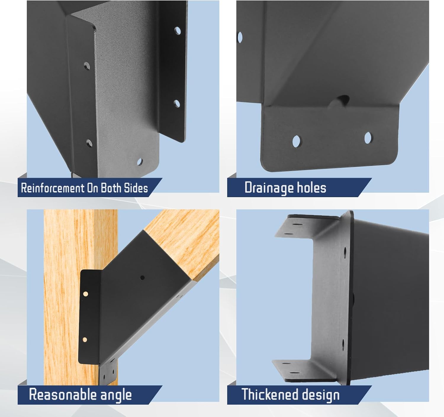Thumbnail 4 de 8 Pcs Pergola Bracket Kit 1.6"x3.6" 🛠