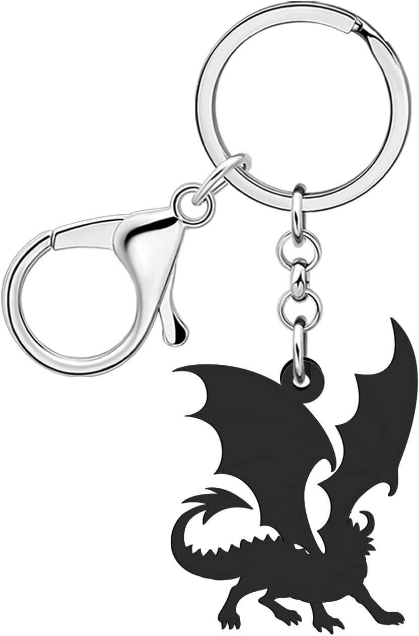 Detalle 2 de RAIDIN Acryl Fantasy Drachen Schlüsselanhänger – Leichtes, farbiges Fantasie-Design 54×38 mm