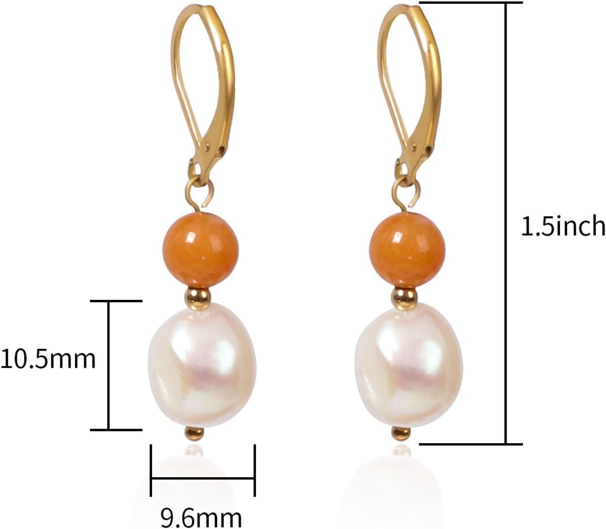 Detalle 1 de TaYolnFaSo Pearl Drop Earrings 18k Gold-Plated