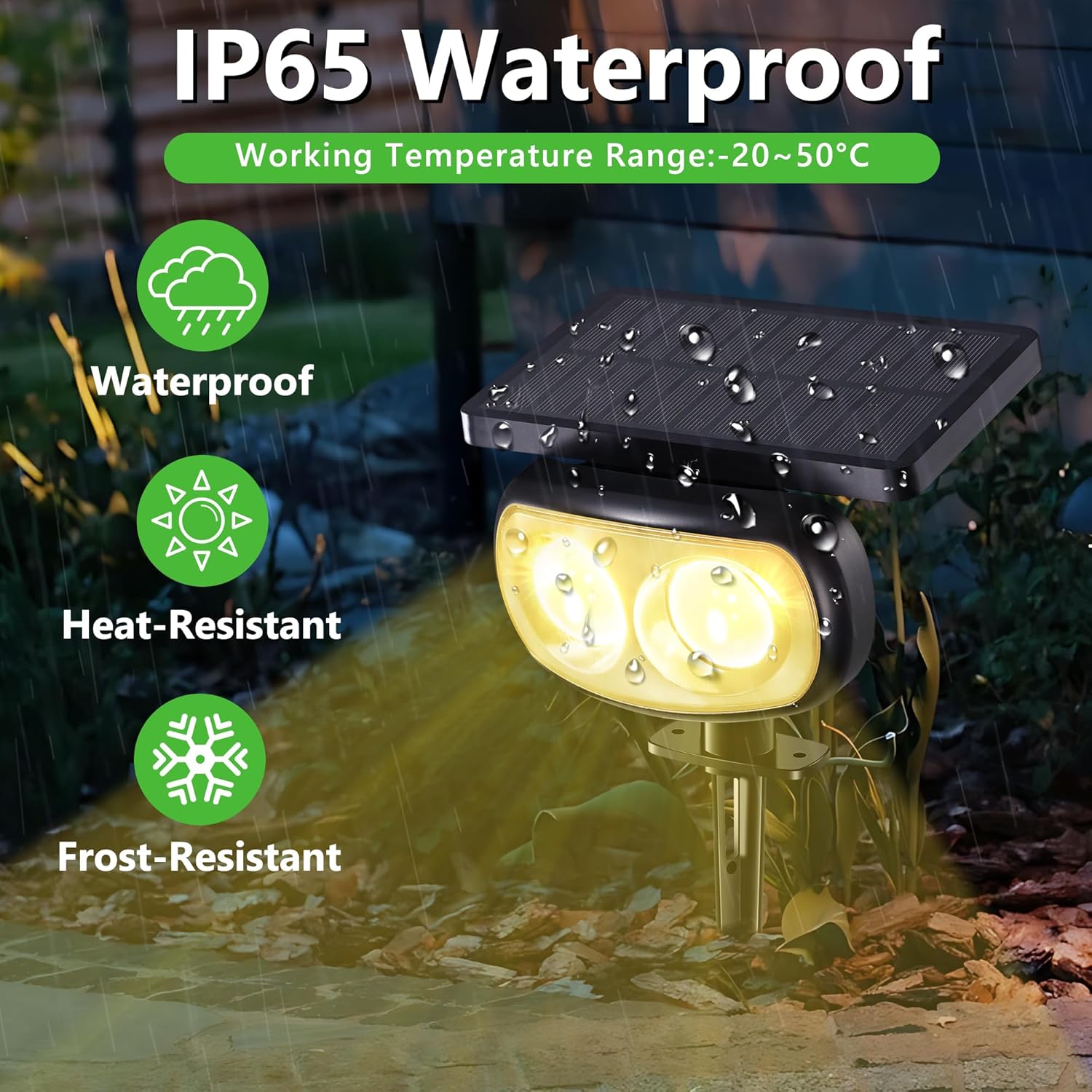 Thumbnail 3 de Moxled Solar-Außenstrahler für Garten 3000K, 2er-Set mit 11 Modi und IP65