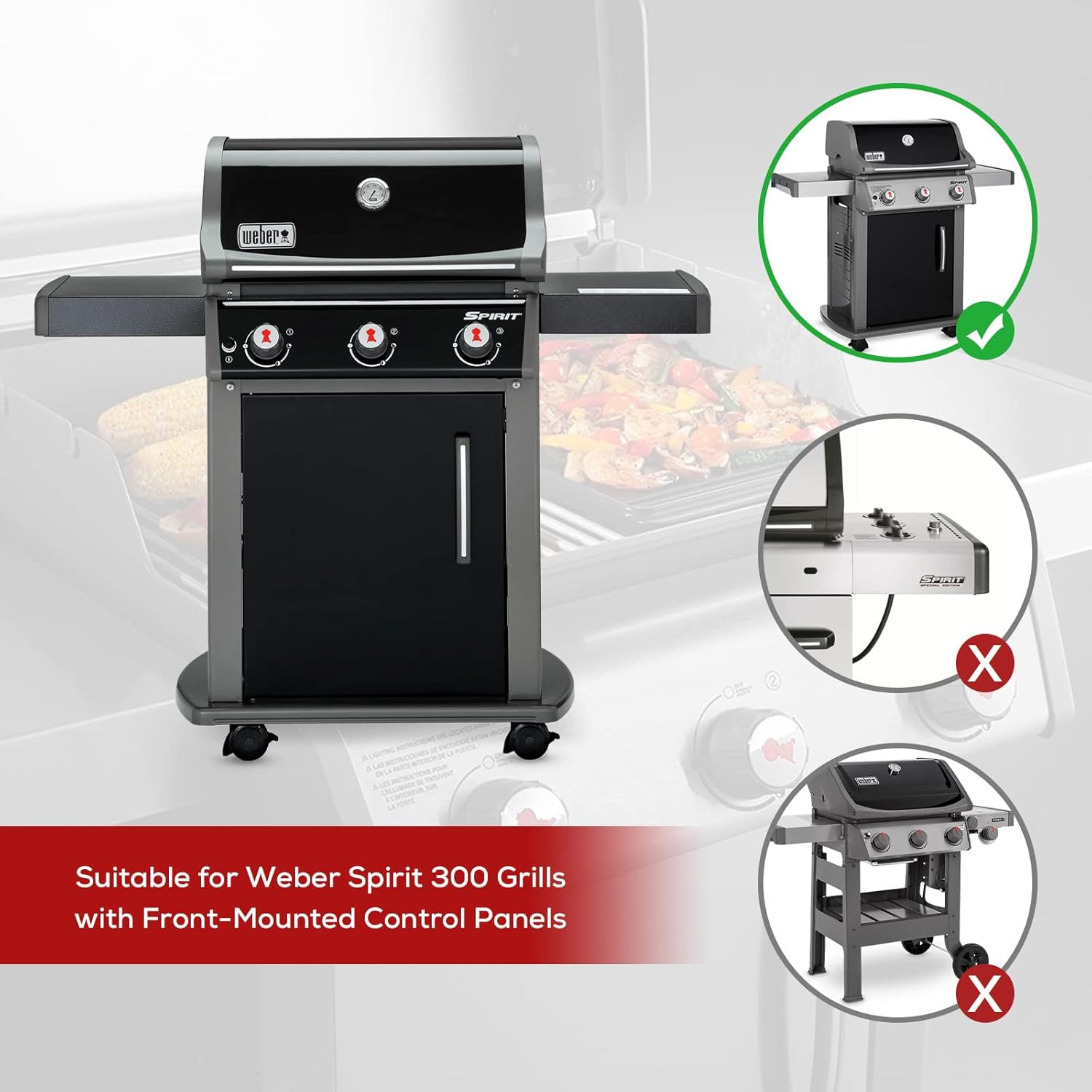 Thumbnail 3 de Coisien Barres Flavorizer 7636 (38,8/38,9 cm) en porcelaine pour Weber Spirit 300 E310/E320/E330