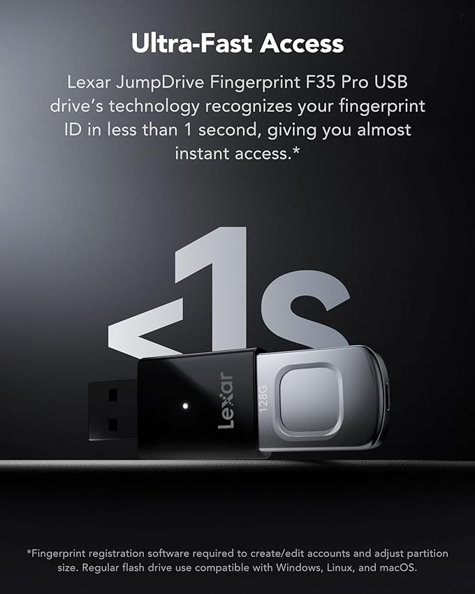 Thumbnail 4 de Lexar JumpDrive Fingerprint F35 Pro 128GB USB 3.0 🔐
