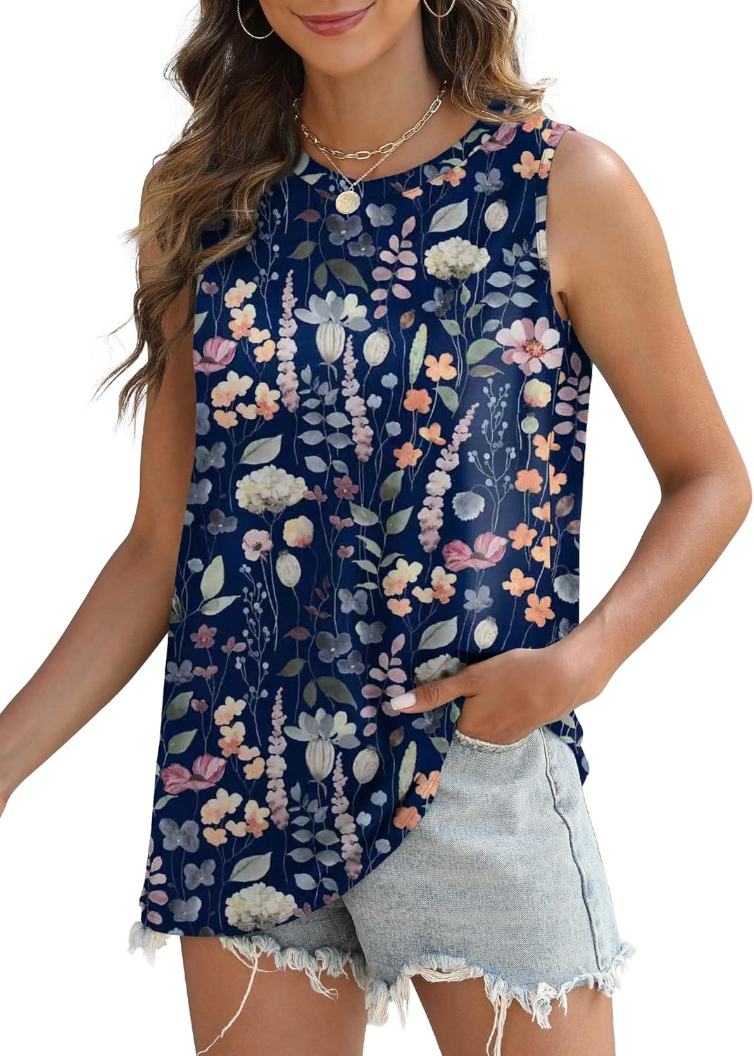 Thumbnail 3 de Sampeel Eyelet Tank Tops for Women — Loose, Casual Summer Sleeveless Shirts (Crew Neck, 2026 Trend)