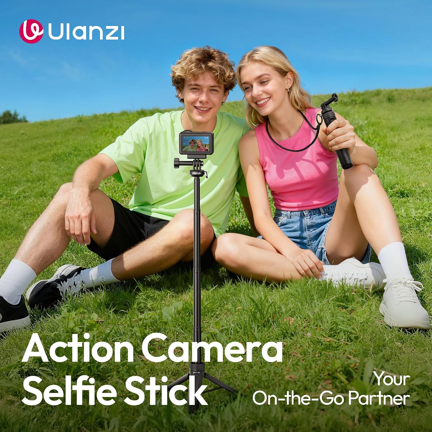 Thumbnail 4 de Ulanzi MT92 : perche à selfie avec trépied intégré pour caméras d’action (GoPro, DJI Osmo Action 5/6)
