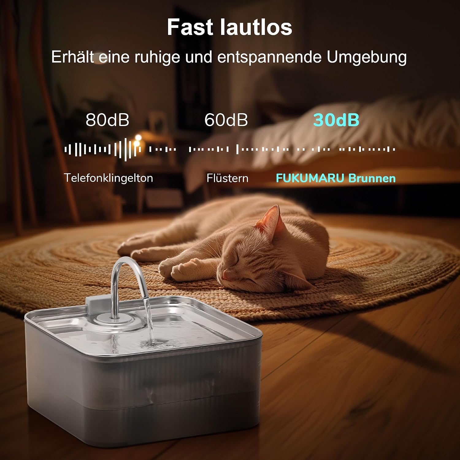 Thumbnail 3 de FUKUMARU 7L Trinkbrunnen für Hunde und Katzen mit 5-Schicht-Filterung (Edelstahl)