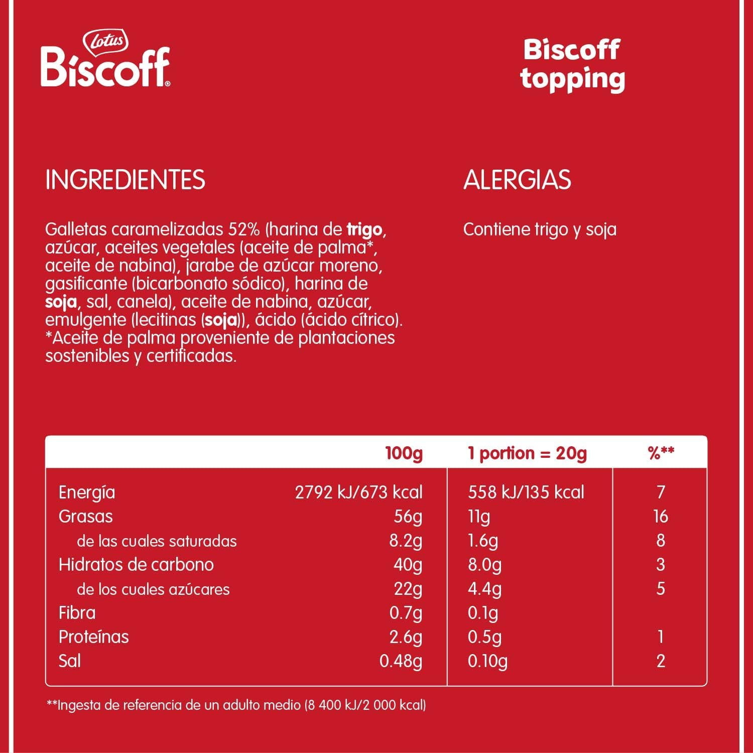 Detalle 2 de Biscoff Lotus Topping Vegano para Postres 1kg 🍪