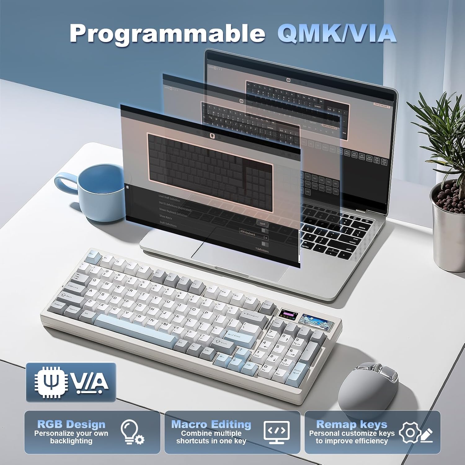 Thumbnail 5 de YUNZII IF99 Wireless Mechanical Keyboard with Smart LCD Display