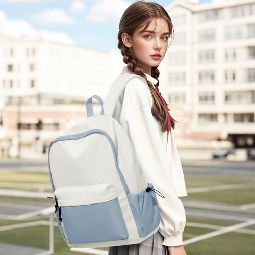 Thumbnail 7 de HYC00 14-Inch Laptop Backpack – Blue/White, Water-Resistant Casual Daypack for School and Travel