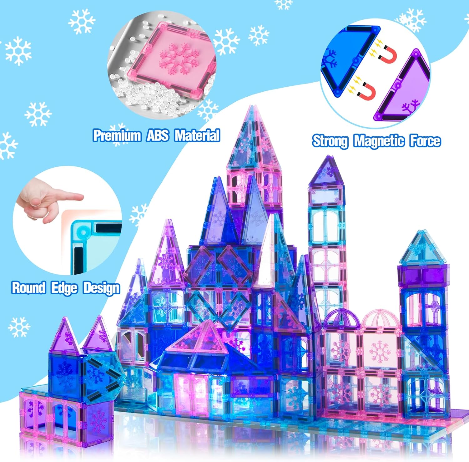 Thumbnail 1 de Xekel Magnetic Tiles 100 pcs magnetic building blocks 🧩