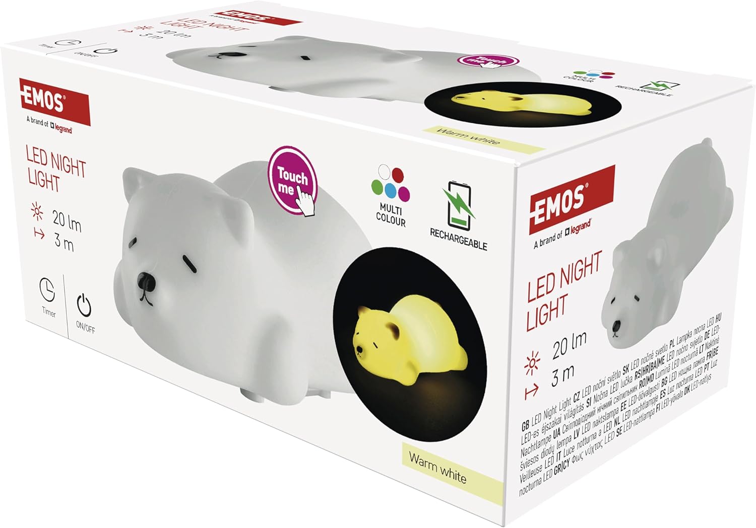 Thumbnail 5 de EMOS Aufladbares Nachtlicht Eisbär (Akku-Kinderlampe) mit 3 Leuchtmodi & 30-Min-Timer