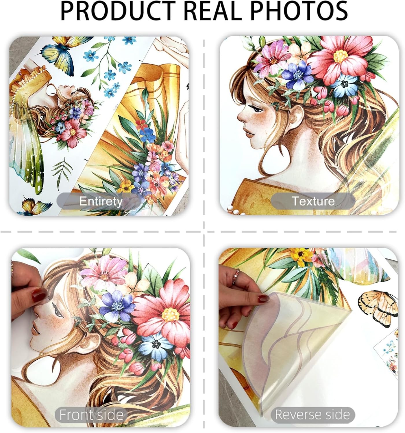 Thumbnail 4 de Girl Wall Stickers: Flower Fairy Wall Decal by WOFEU — Colourful Floral Mural for Nursery and Bedroom