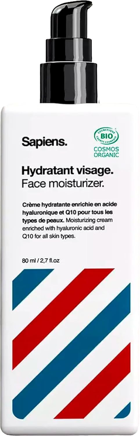Imagen de Sapiens Crème Hydratante Visage & Barbe Homme 80 ml – Soin 2 en 1 à l’Acide Hyaluronique en OfertitasTOP