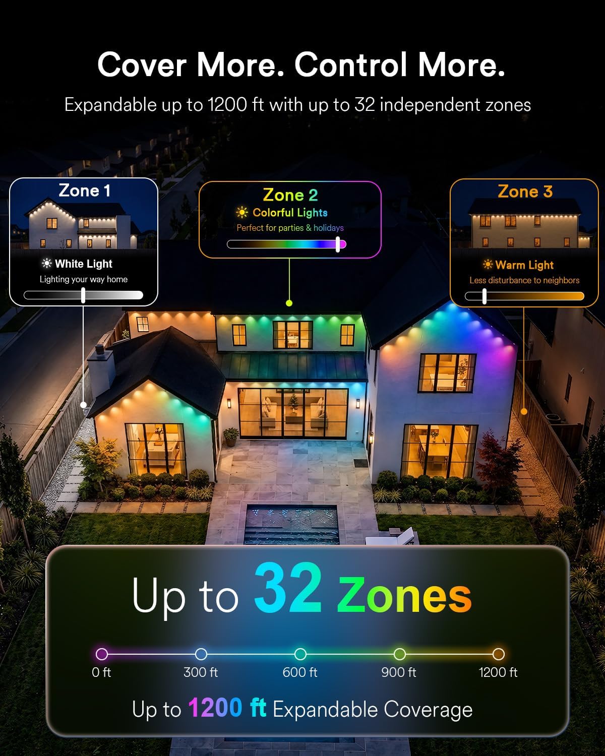 Detalle de Lumary Permanent Outdoor Lights, 100 ft