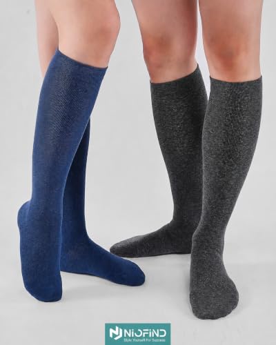 Detalle de Niofind Chaussettes de Compression Homme & Femme – 2 Paires, 65% Coton, 20–30 mmHg