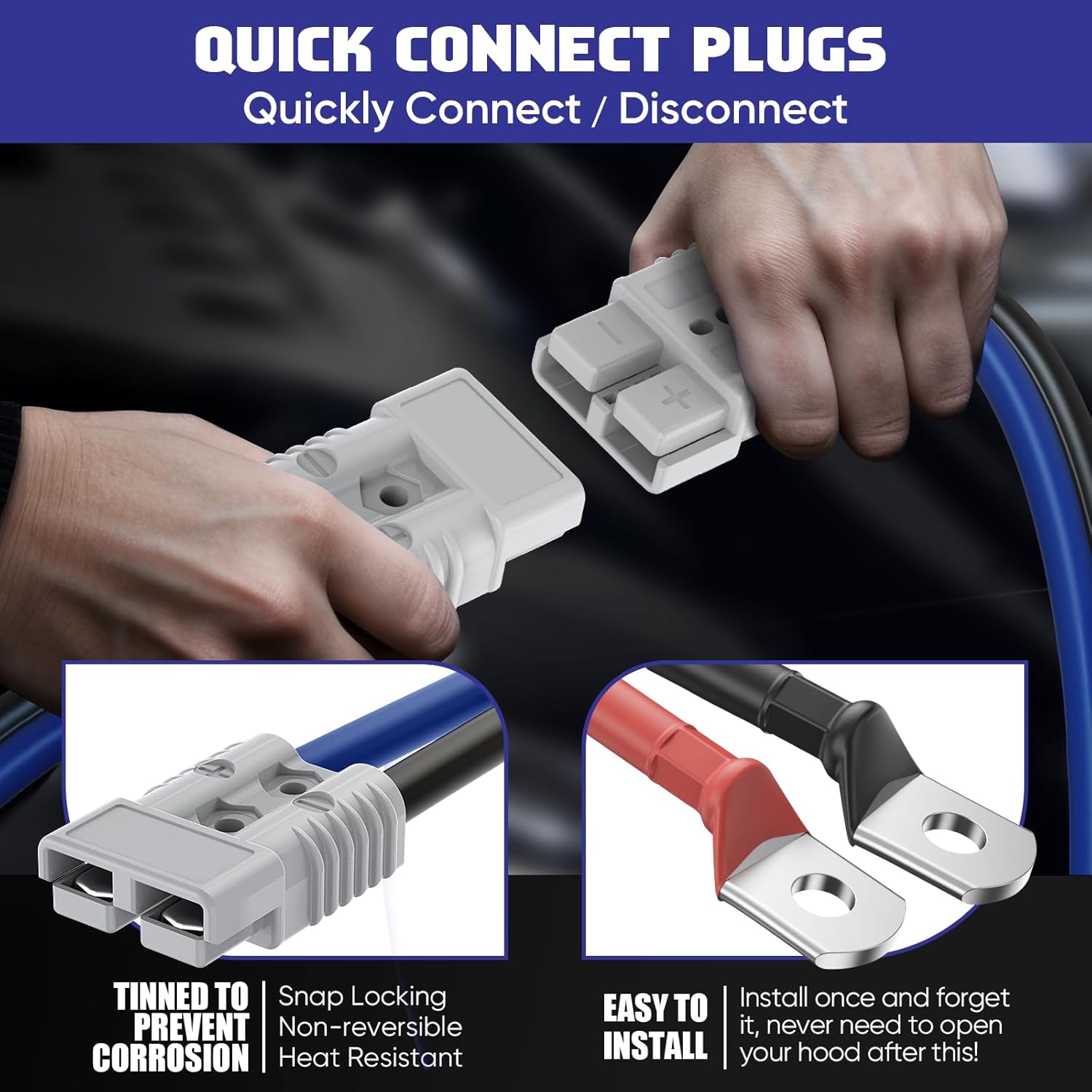 Thumbnail 1 de EXTRESPO 2/0 Gauge 30 FT Jumper Cables 1500A