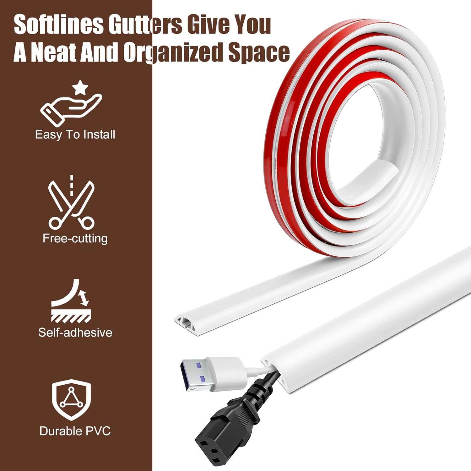 Thumbnail 2 de AiQInu canalina passacavi adesiva 30 mm x 3 m