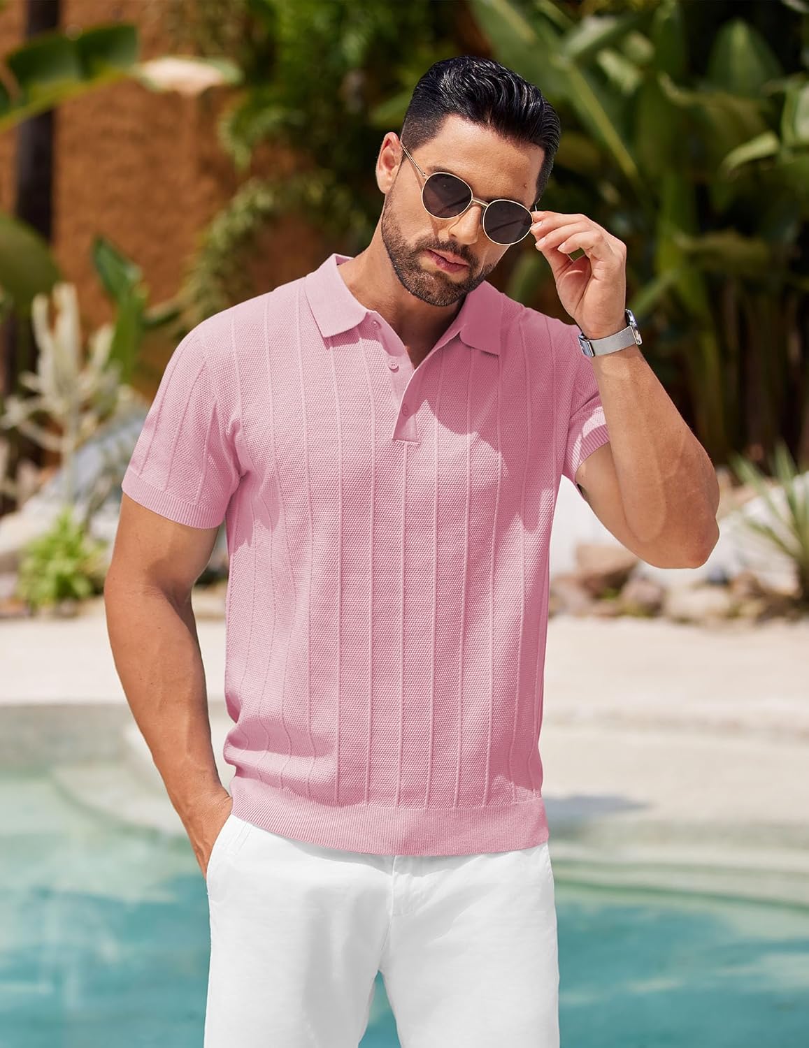 Detalle 2 de COOFANDY Knit Polo Short Sleeve 1️⃣