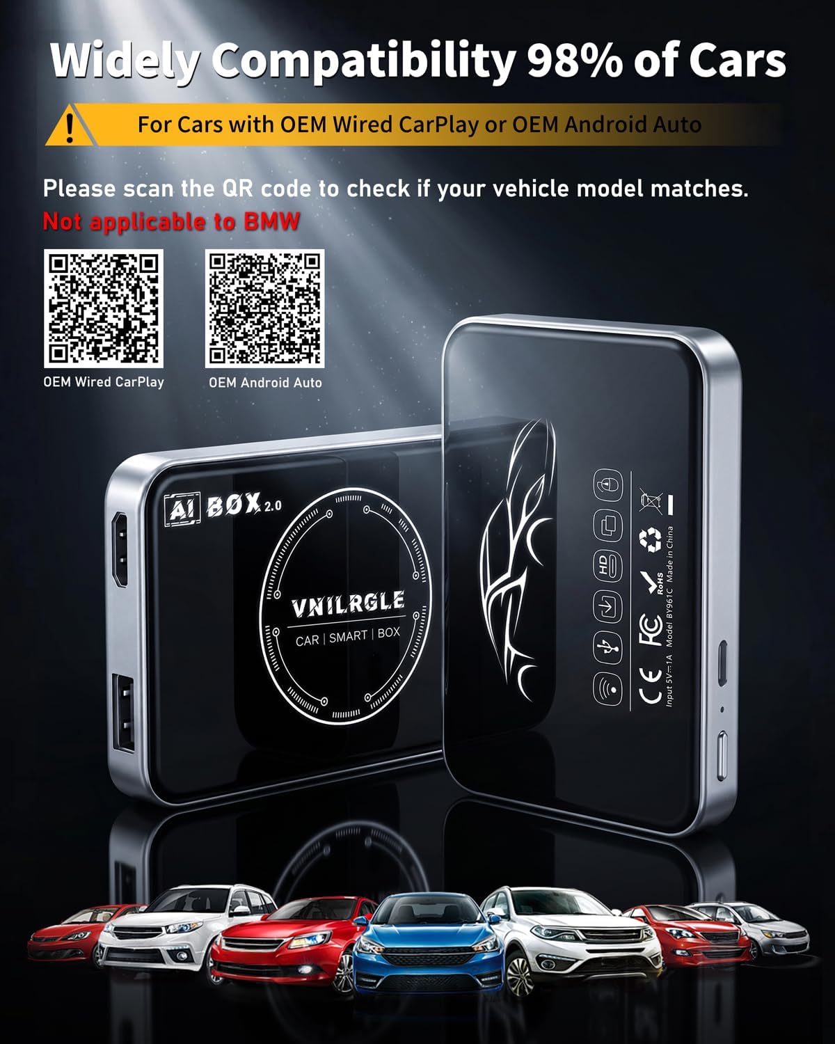 Detalle 2 de Wireless CarPlay AI Box with 32GB Storage