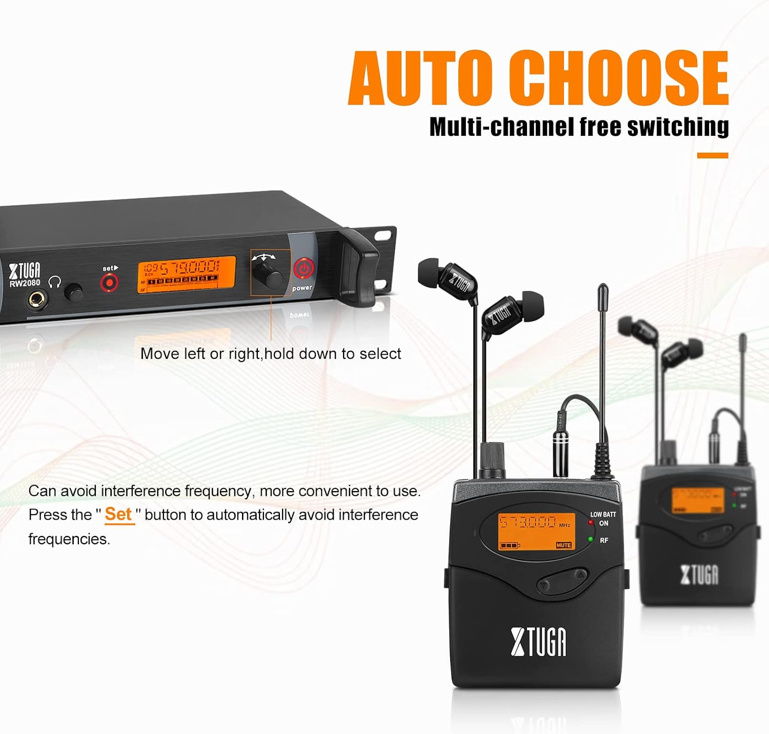 Detalle 2 de XTUGA RW2080 Wireless In-Ear Monitor System, UHF, 5 Bodypacks, Mono