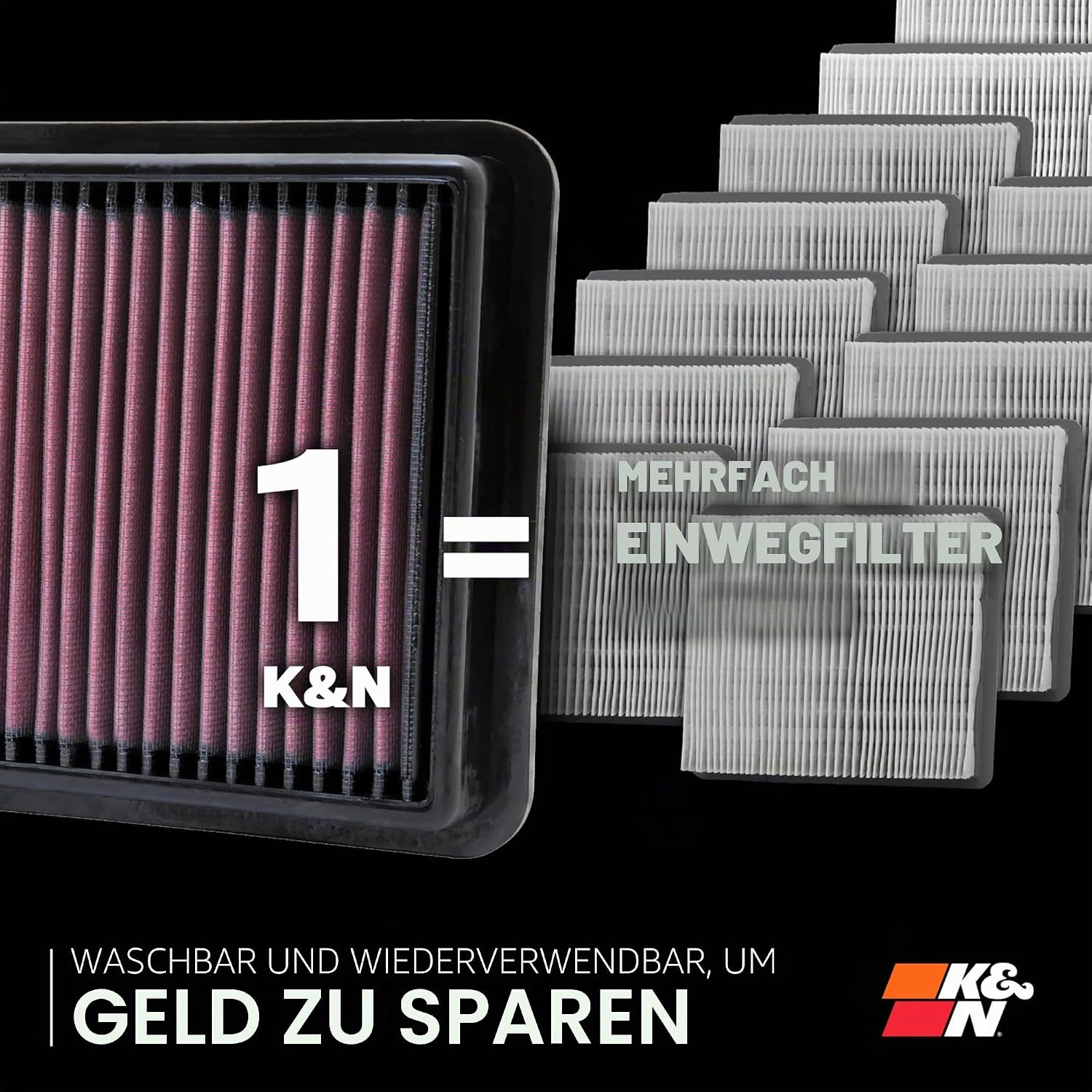 Thumbnail 1 de K&N 33-2342 Hochleistungs-Motorluftfilter für Civic (2005–2014) – waschbar, langlebig, einfach zu montieren